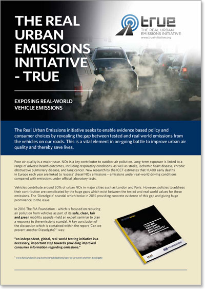 The Real Urban Emissions Initiative - TRUE