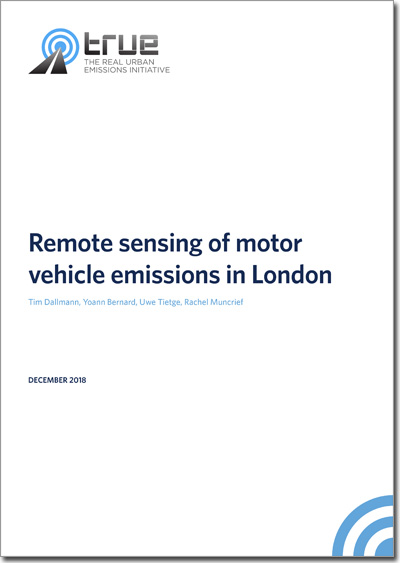Remote sensing of motor vehicle emissions in London