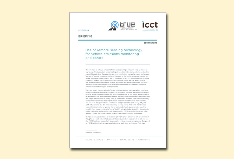 Use of remote-sensing technology for vehicle emissions monitoring and control