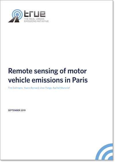 Remote sensing of motor vehicle emissions in Paris