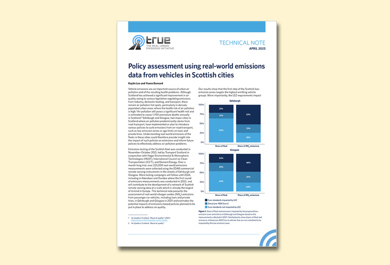 Policy assessment using real-world emissions data from vehicles in Scottish cities