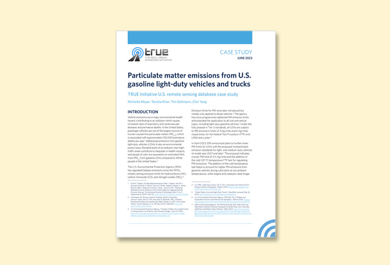 Particulate matter emissions from U.S. gasoline light-duty vehicles and trucks