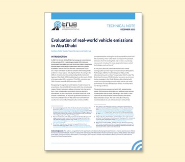 Evaluation of real-world vehicle emissions in Abu Dhabi